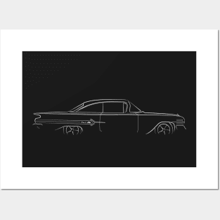 1960 Chevy Impala - Profile stencil, white Posters and Art